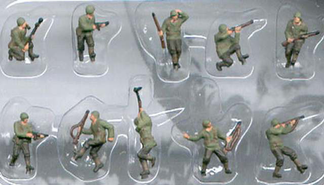 HO TRAINS US ARMY TROOPS 72 UNPAINTED COMMANDO ACTION 
